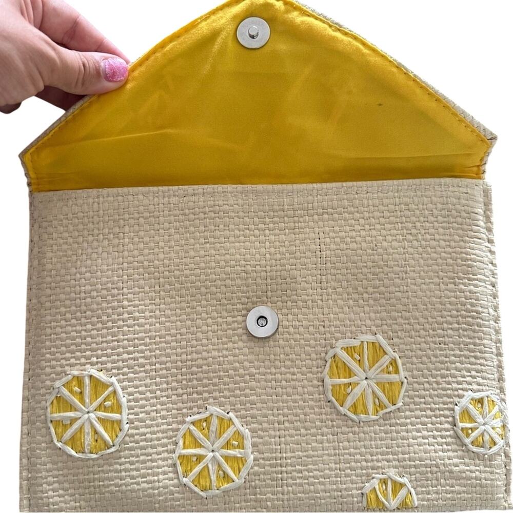 Clements Ribeiro Pop Lemon Embroidered Envelope Clutch - Picture 3 of 7